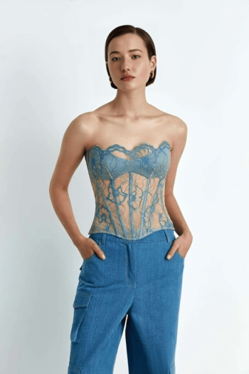 corset bustier top blue womencorset.com