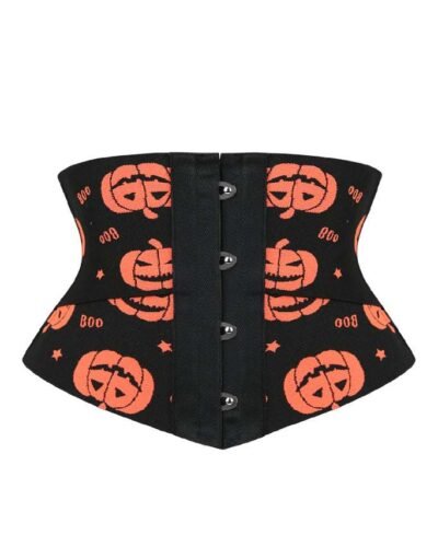 Half black crazy pumpkin corset womencorset.com