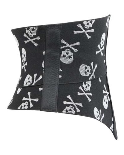 Half black and white crazy skull corset womencorset.com