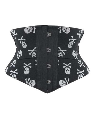 Half black and white crazy skull corset womencorset.com