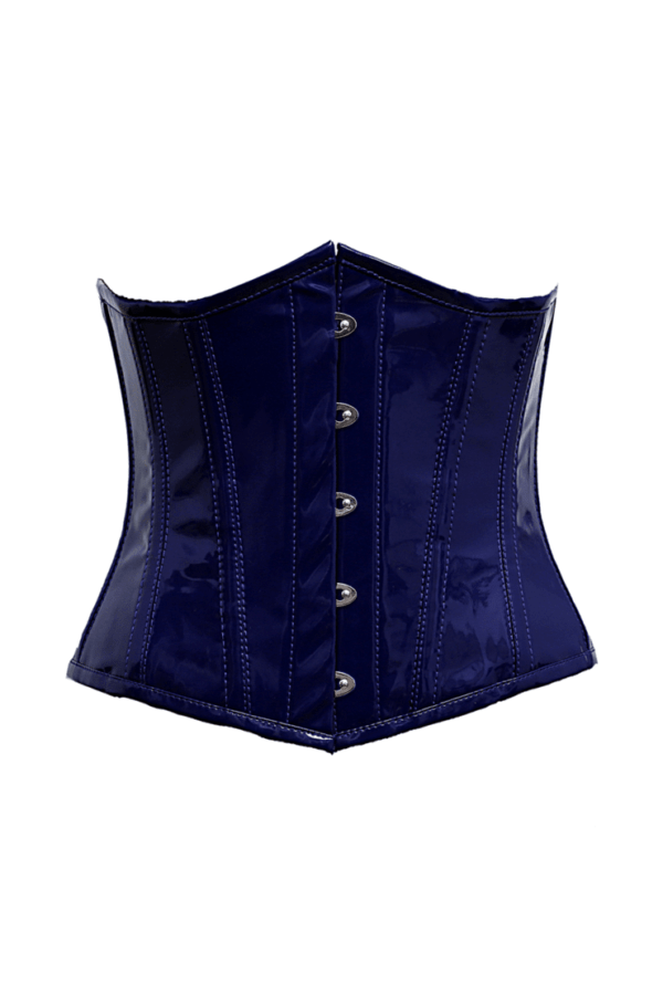 PVC Steel boned underbust corset in Blue womencorset.com