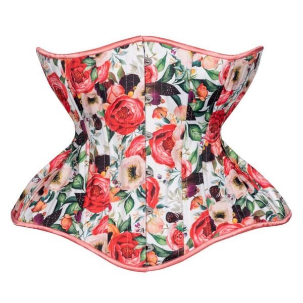 Underbust plus size floral Petal print conical rib Corset womencorset.com