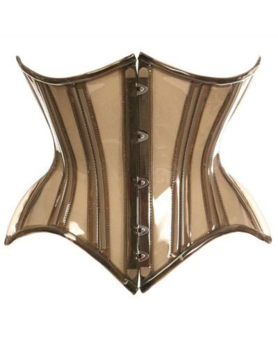 Half corset mocha clear curvy half waist cincher womencorset.com