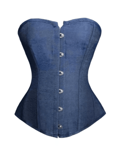 Steel Boned Denim overbust corset womencorset.com