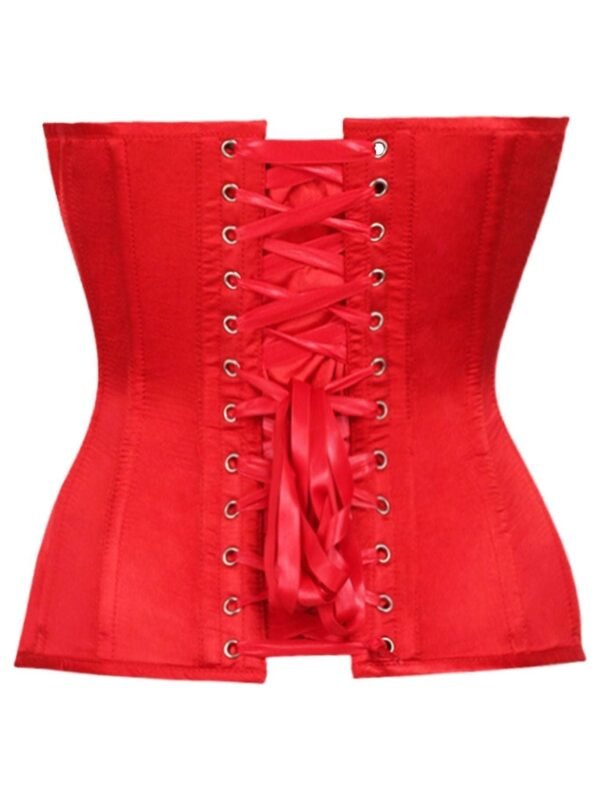 Overbust Red Steel BonedSatin Corset womencorset.com