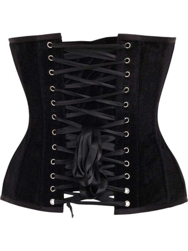 Overbust black Steel Boned Velvet Corset womencorset.com