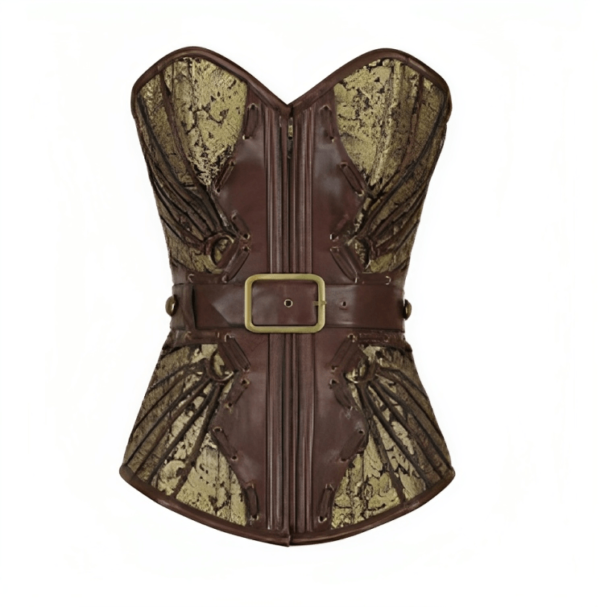 golden coffee faux leather steampunk womencorset.com