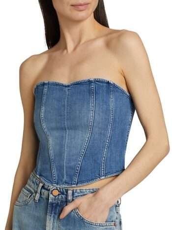 strapless denim corset top womencorset.com