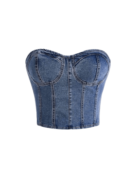 Bustier Denim Tube Top Women Corset