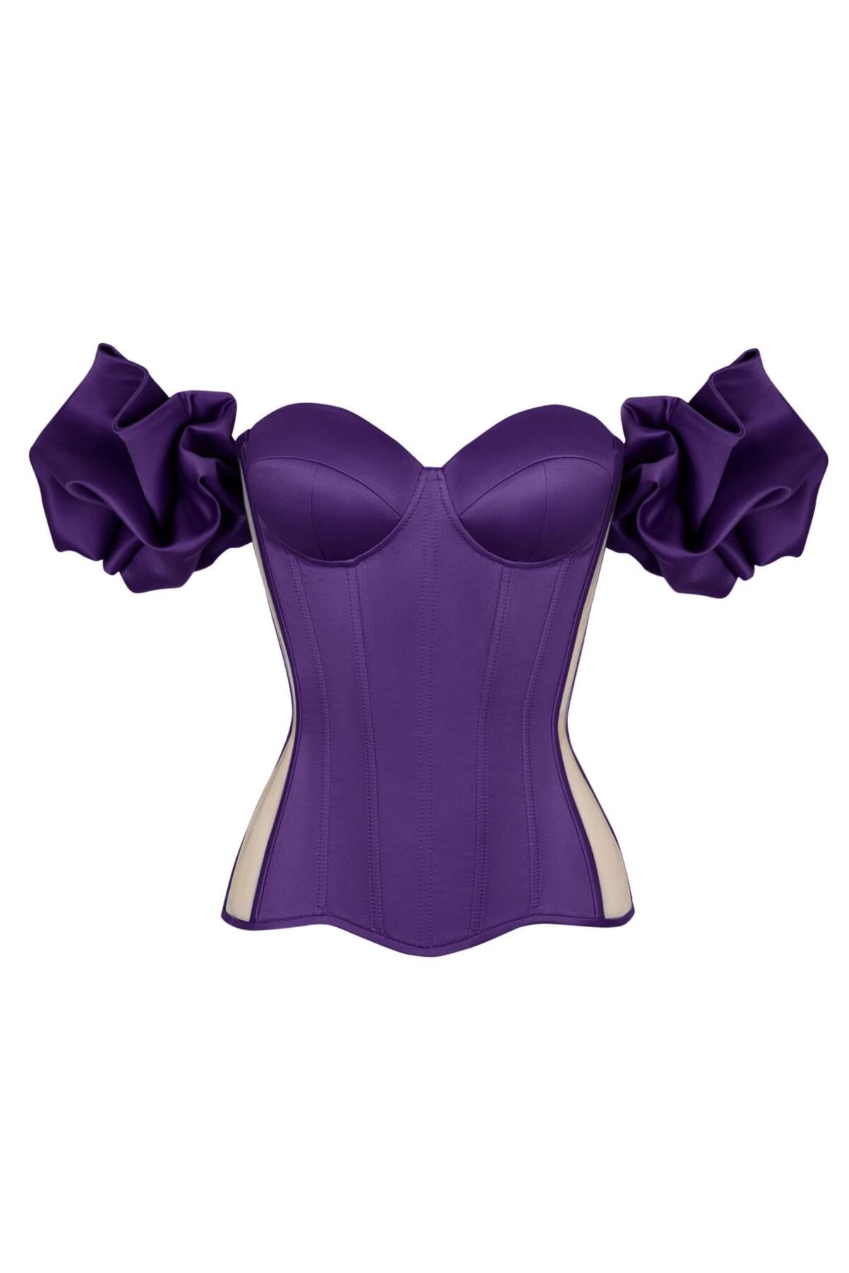 Satin bustier purple corset top womencorset.com