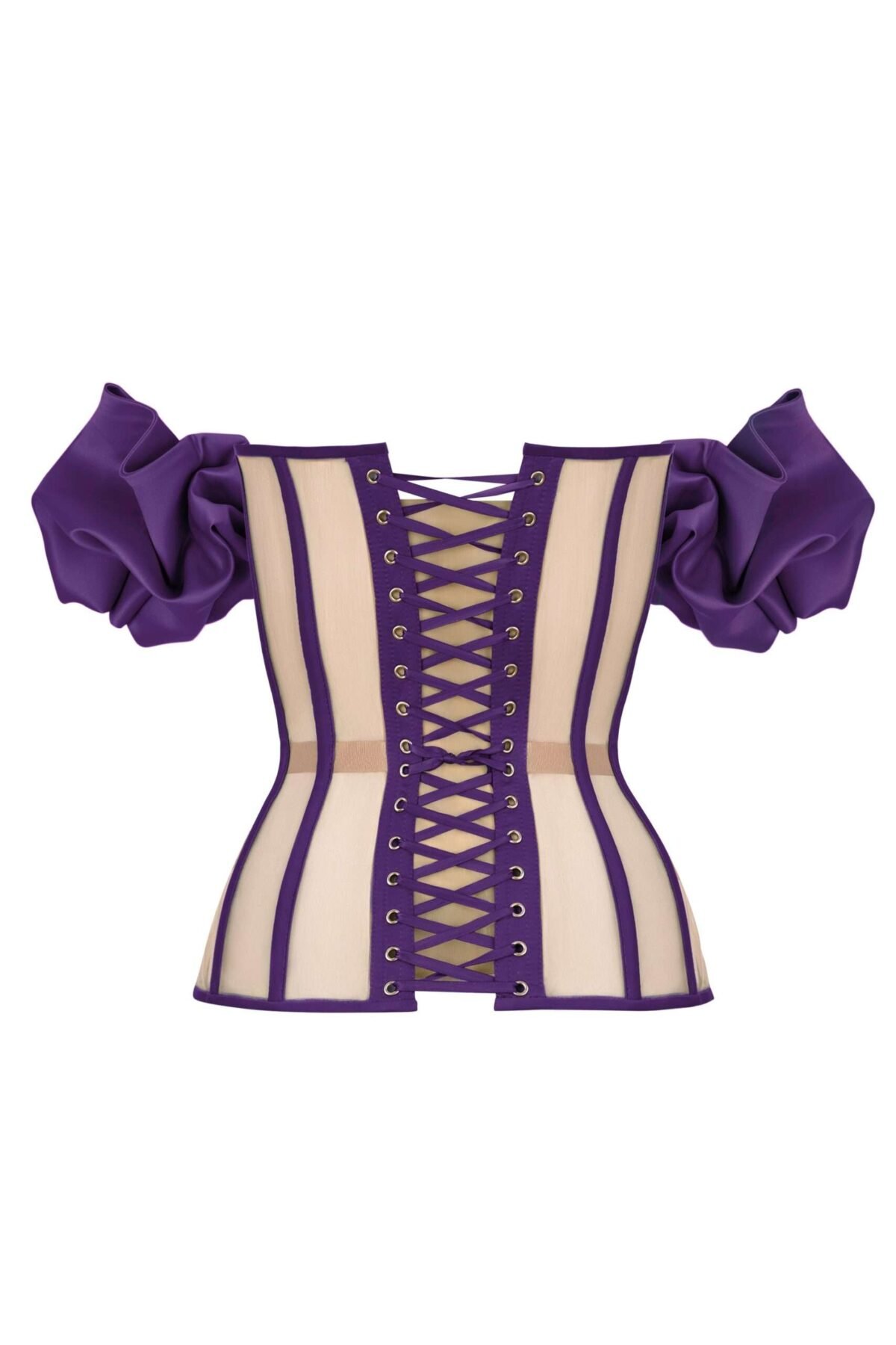 Satin bustier purple corset top womencorset.com