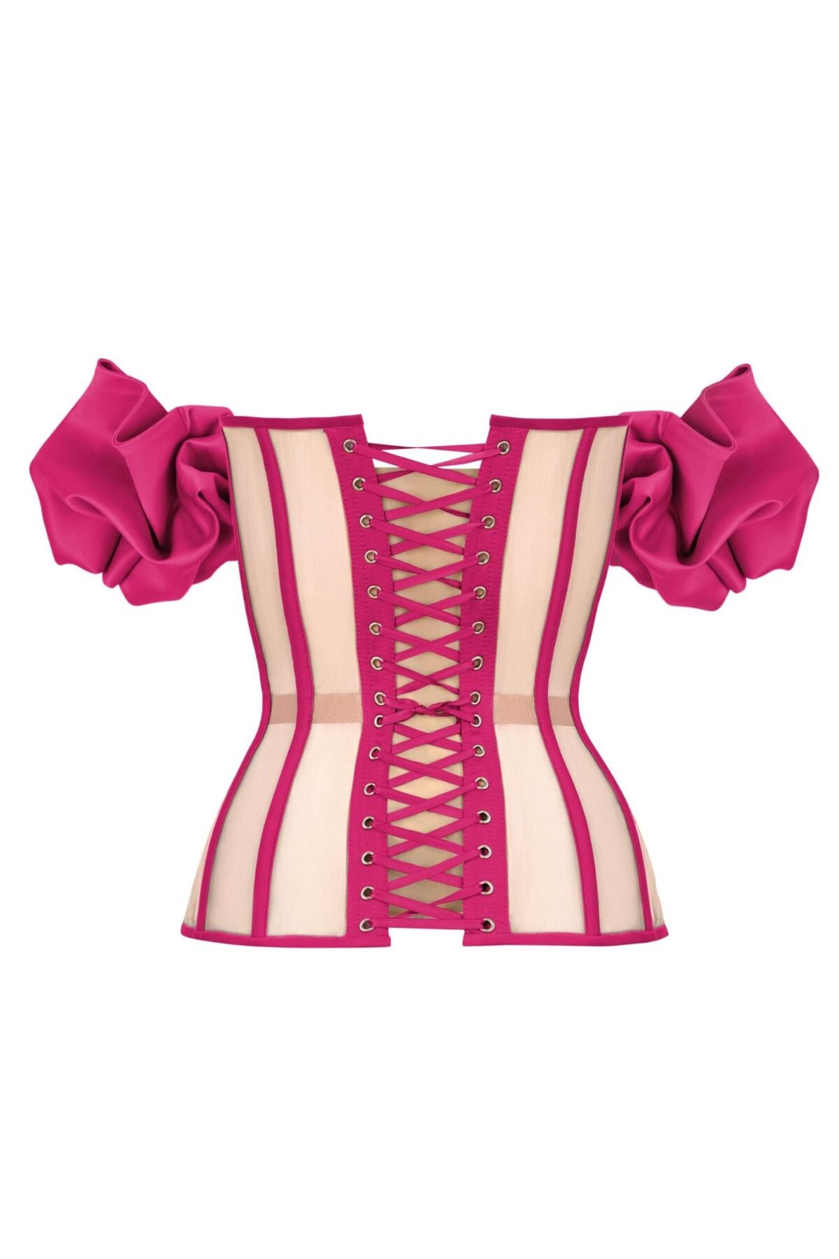 Satin Bustier hot pink corset top womencorset.com