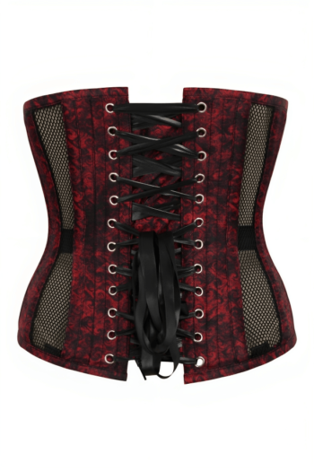 Gothic mesh paneled underbust corset ,Mesh gothic underbust corset womencorset.com