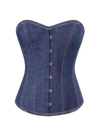 Strapless Denim Overbust Corset womencorset.com