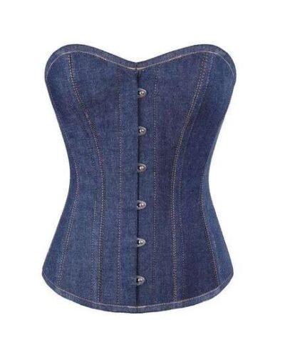 Strapless Denim Overbust Corset womencorset.com
