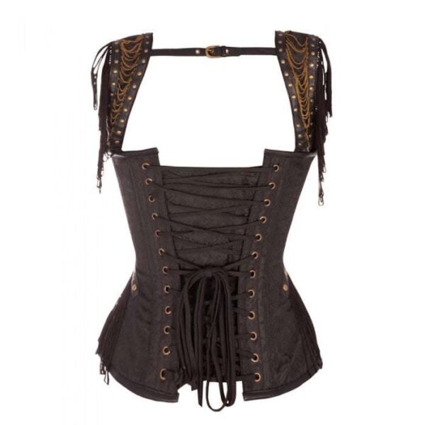 steampunk Brocade Corset with Shoulder Straps womencorsert.com
