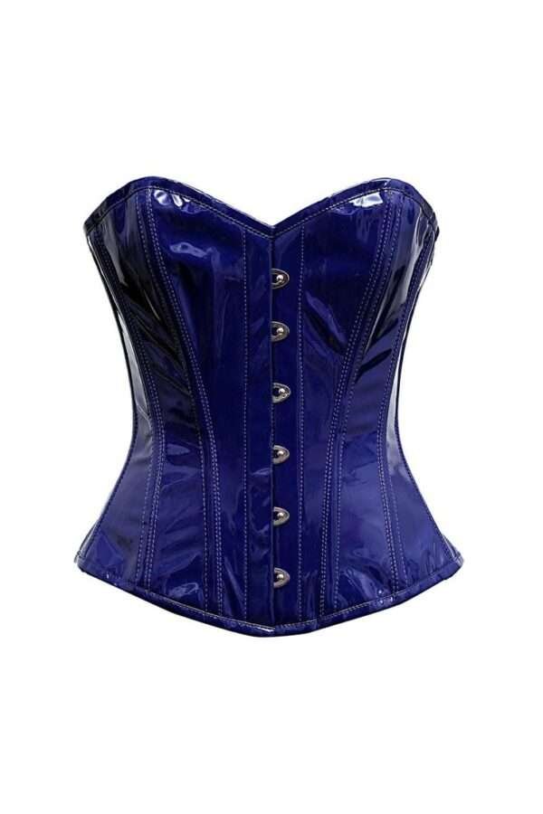 Blue PVC Overbust Corset womencorset.com