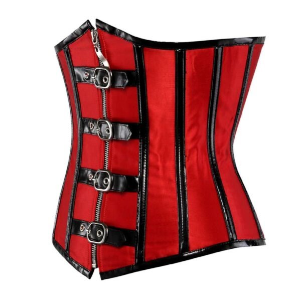 red PVC paneled corset womencorset.com