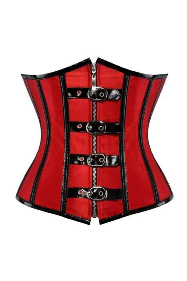 red PVC paneled corset womencorset.com