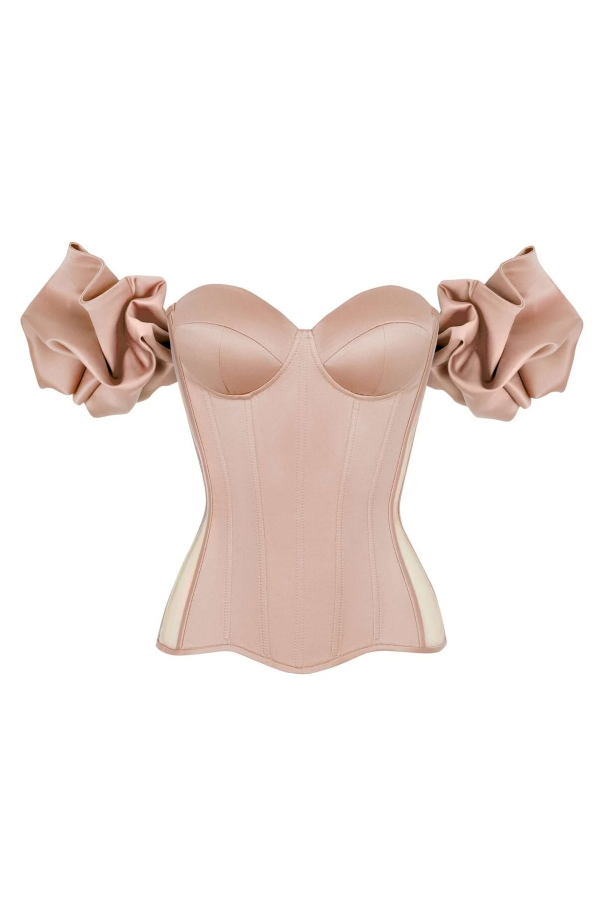 Satin bustier beige off the shoulder bustier womencorset.com