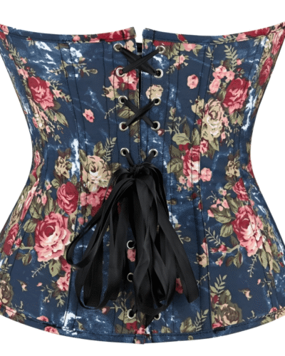 Floral Print Denim Corset womencorset.com