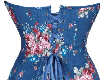 Strapless Denim Overbust Floral Fantasy Strapless Corset womencorset.com