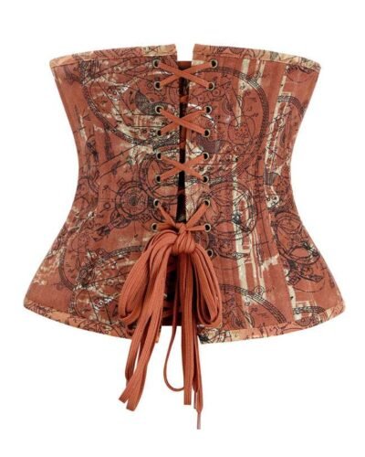 Strapless Denim Steampunk Underbust Corset Top womencorset.com