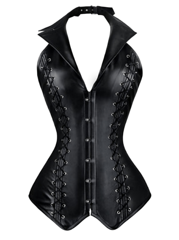 Faux Leather Spiral Steel Boned Steampunk Corset womencorset.com