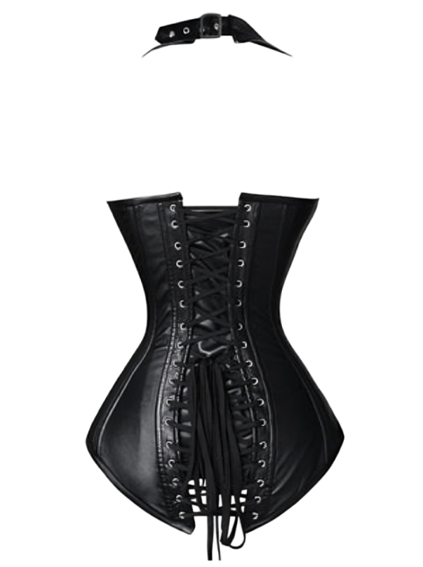 Faux Leather Spiral Steel Boned Steampunk Corset womencorset.com