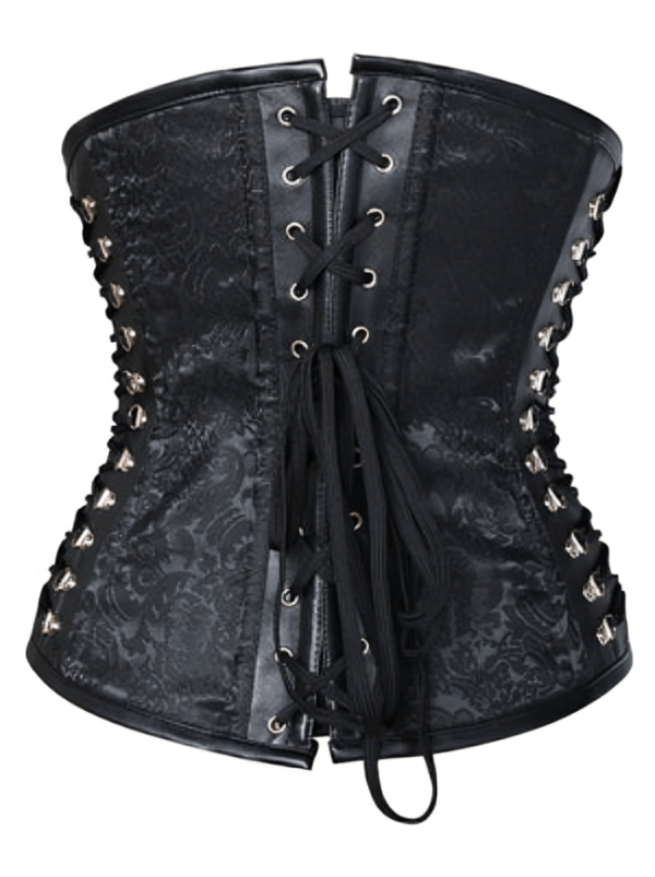 PU Faux Leather Spiral Steel Bone Underbust Corset womencorset.com