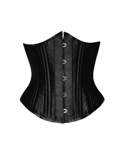 Half Black Steel Boned Curvy Corset womencorset.com