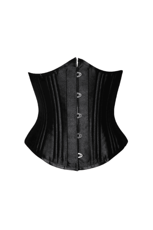 Half Black Steel Boned Curvy Corset womencorset.com