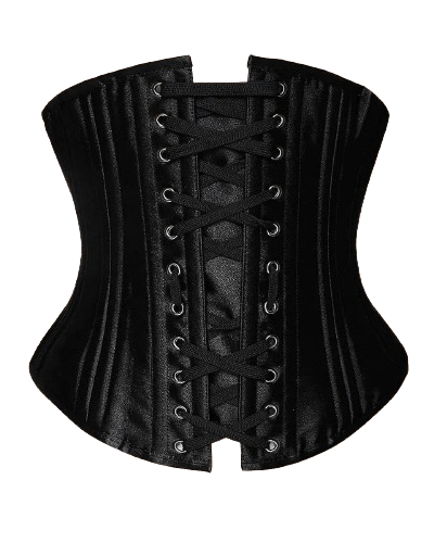 Half Black Steel Boned Curvy Corset womencorset.com
