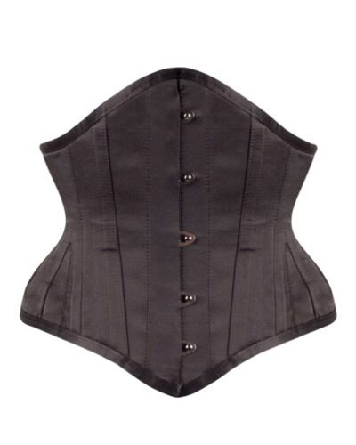 Half corset black satin waist training womencorset.com