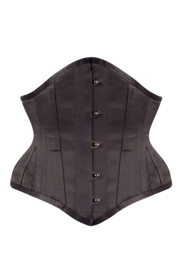 Half corset black satin waist training womencorset.com