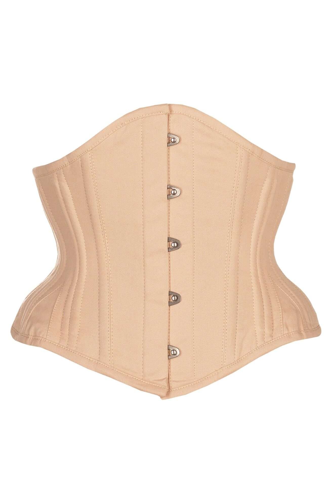 Half corset beige cotton waist training women corset