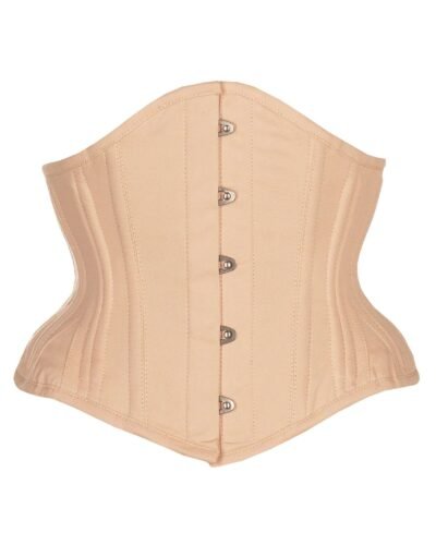 Half corset beige cotton waist training womencorset.com