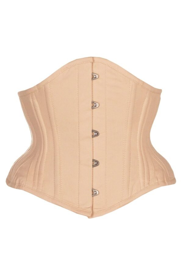 Half corset beige cotton waist training womencorset.com