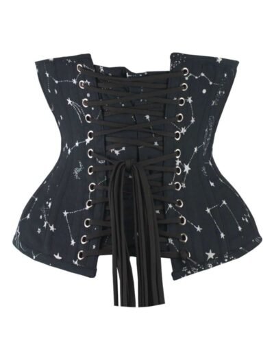 Half corset astronomy cotton print longline waist trainer corsetwomencorset.com