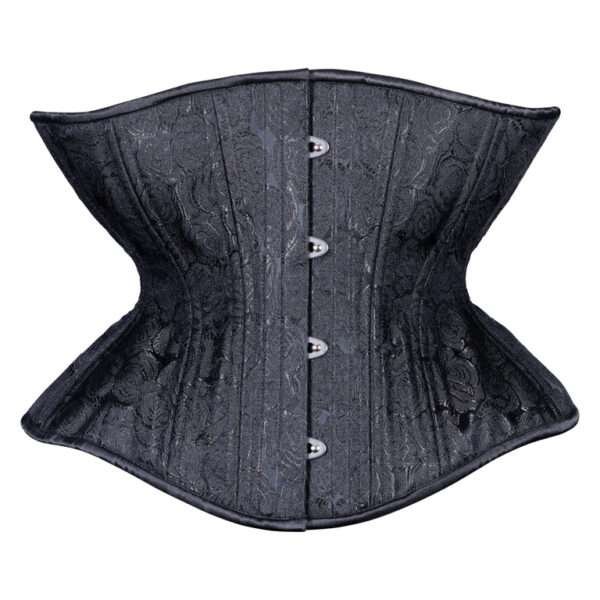 Underbust Plus Size Black Floral Brocade Corset womencorset.com