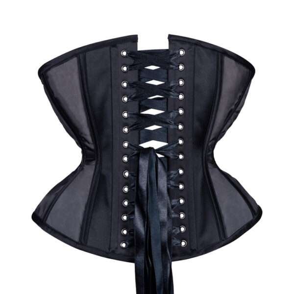 Underbust Plus Size Black Fine Mesh Corset womencorset.com