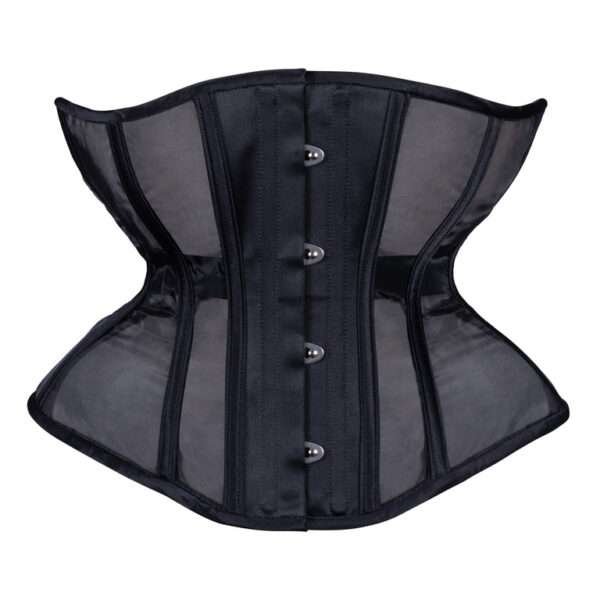 Underbust Plus Size Black Fine Mesh Corset womencorset.com