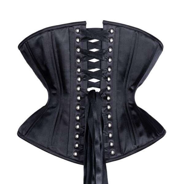 Underbust Plus Size Silver Scroll on Black Corset womencorset.com