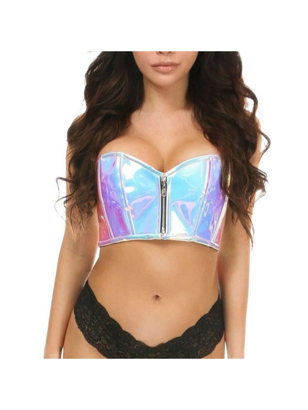 Blue/Purple Holo Short Bustier for women womencorset.com