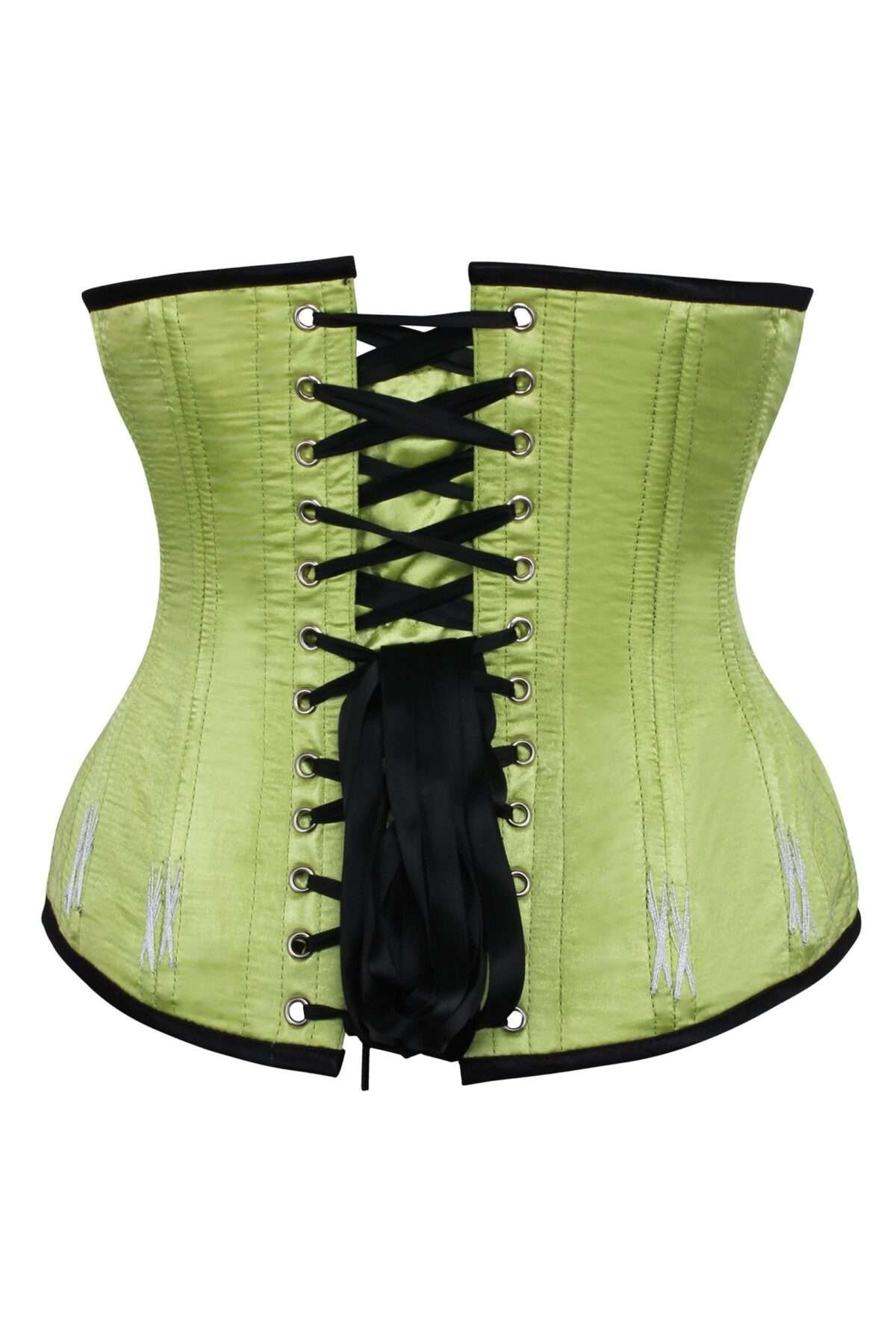 Half corset underbust lime green longline womencorset.com