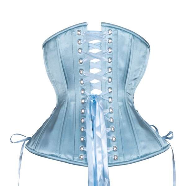 Underbust Plus Size Light Blue Satin Corset womencorset.com