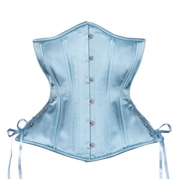 Underbust Plus Size Light Blue Satin Corset womencorset.com