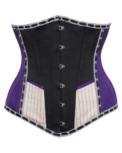 Half corset purple victorian circus inspired longline underbust womencorset.com