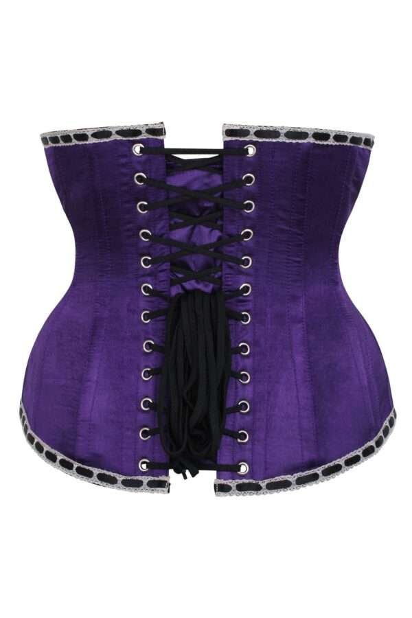 Half corset purple victorian circus inspired longline underbust womencorset.com