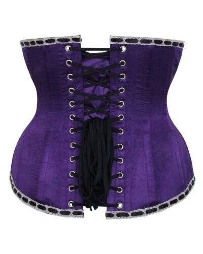 Half corset purple victorian circus inspired longline underbust womencorset.com